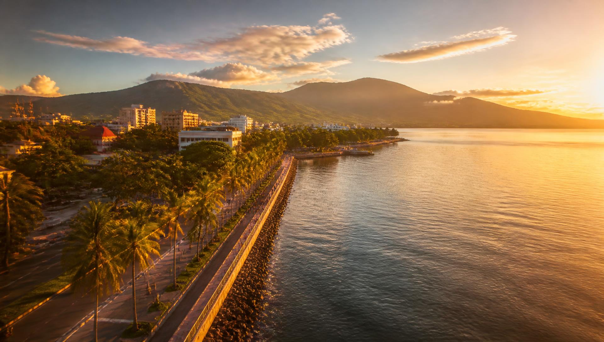 Dumaguete coastline at golden hour