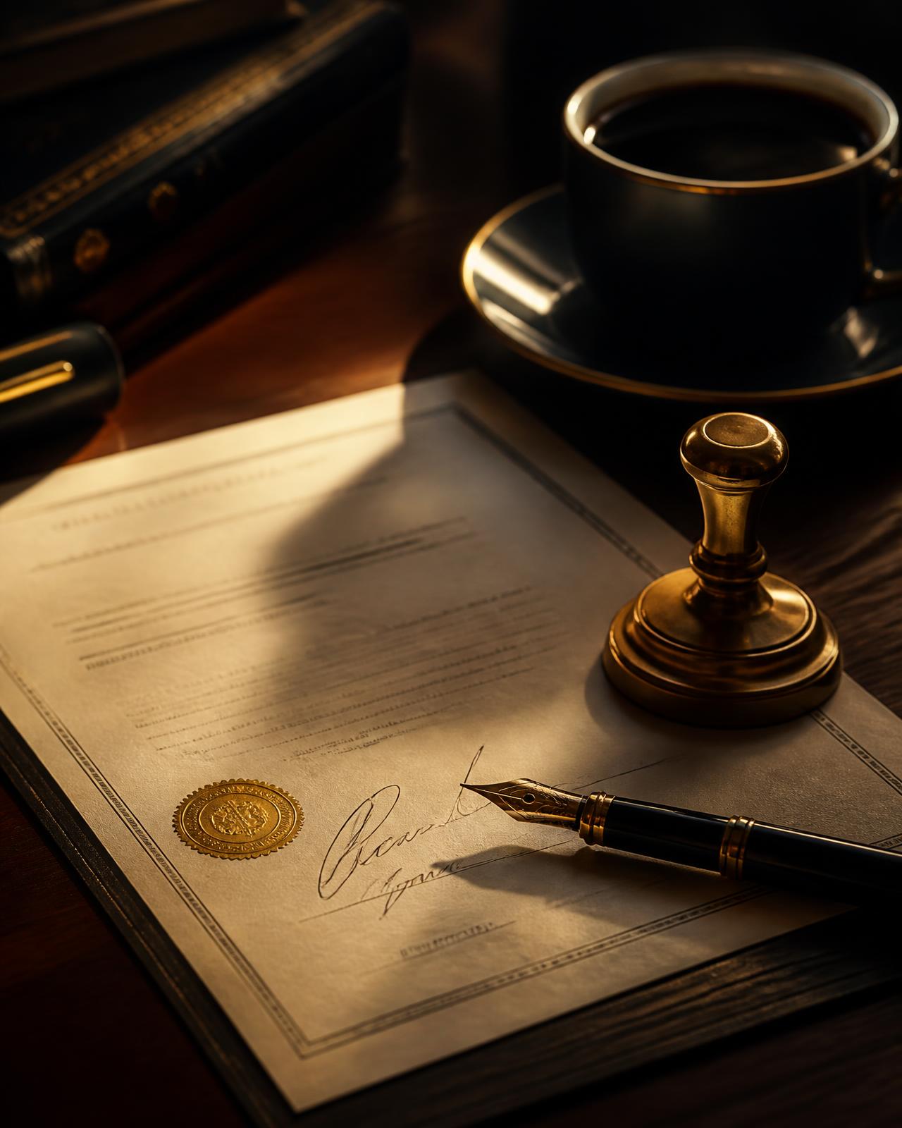 Signed Philippine company incorporation documents with brass seal